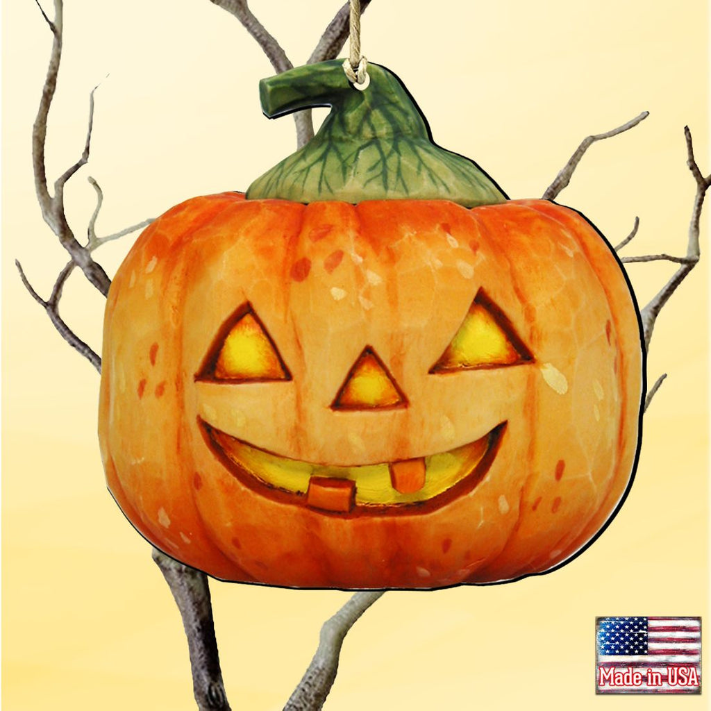 Halloween Pumpkin Wooden Ornaments by G. DeBrekht - Thanksgiving Halloween Decor - 8158414