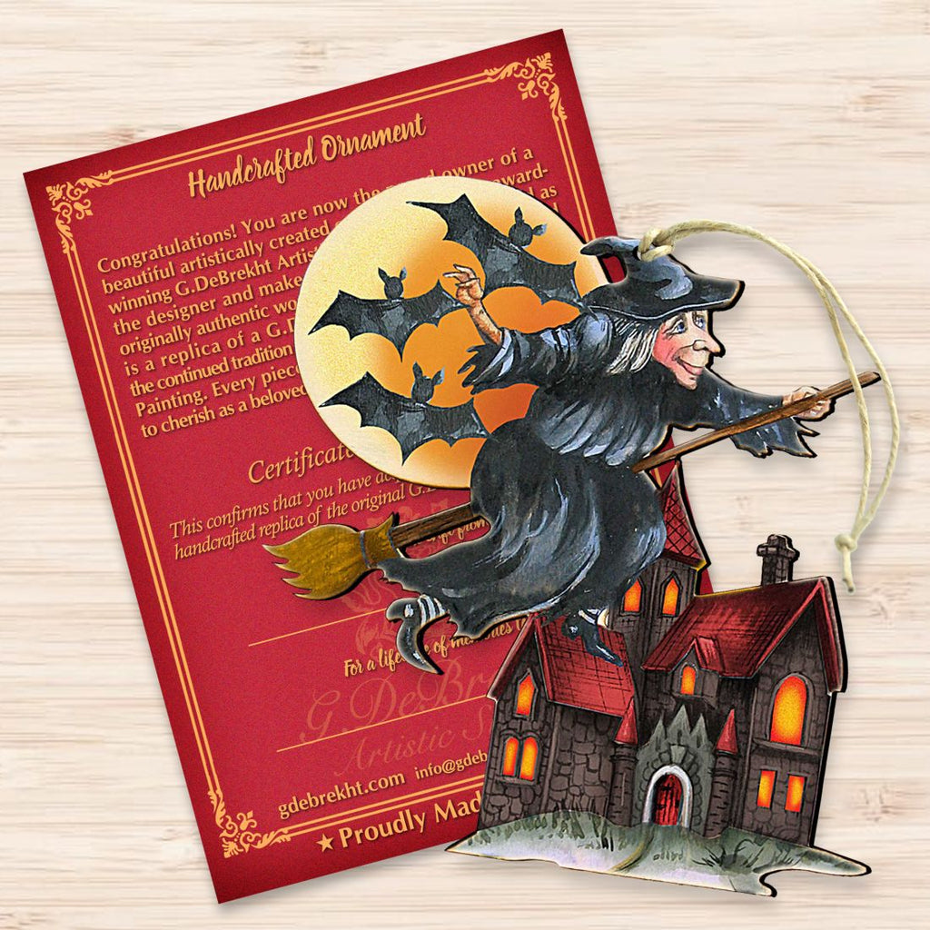 Witch Halloween Wooden Ornaments by G. DeBrekht - Thanksgiving Halloween Decor - 8114010