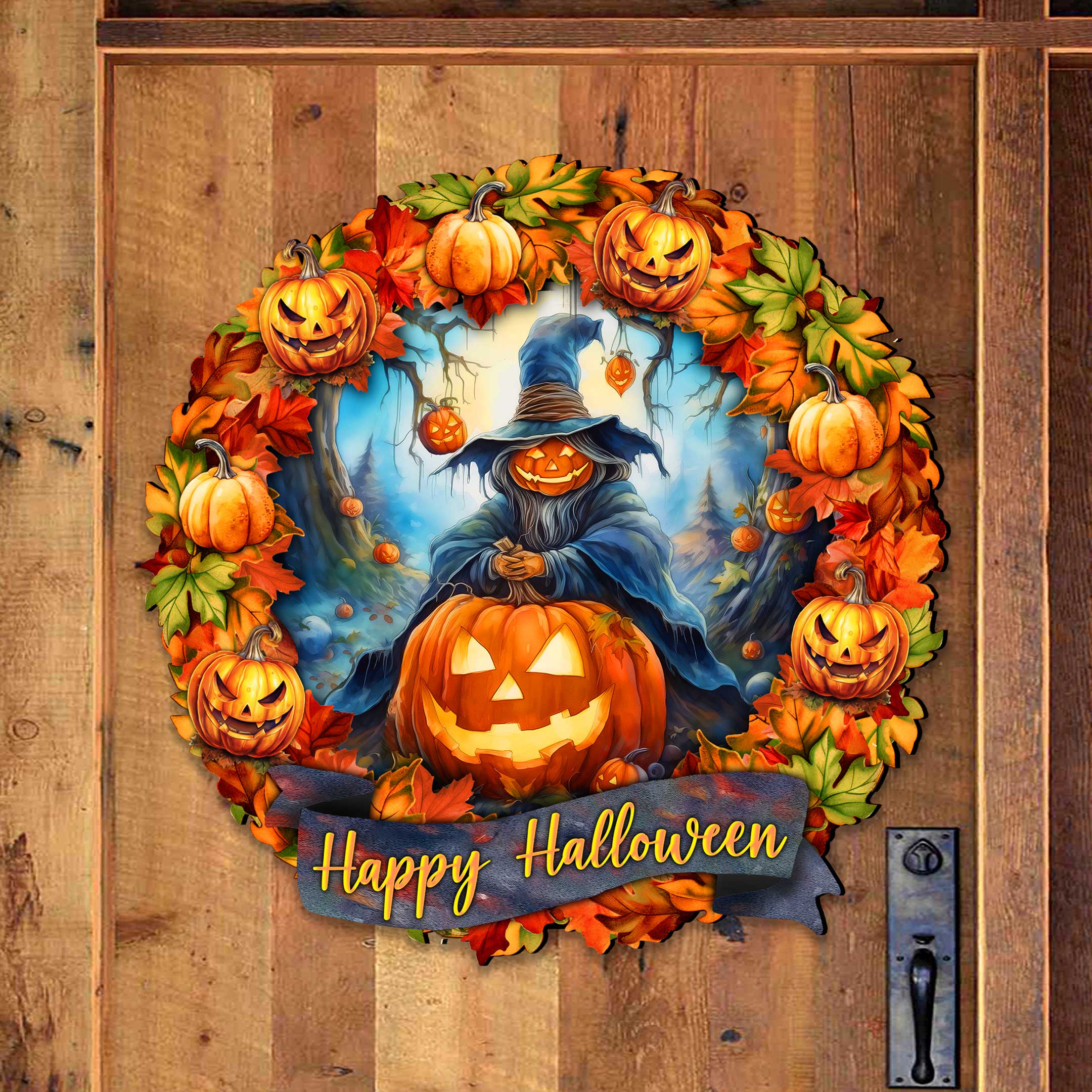 Happy Halloween 36-Inch Wreath Outdoor Decor by G. Debrekht - Halloween Decor - 8652821F