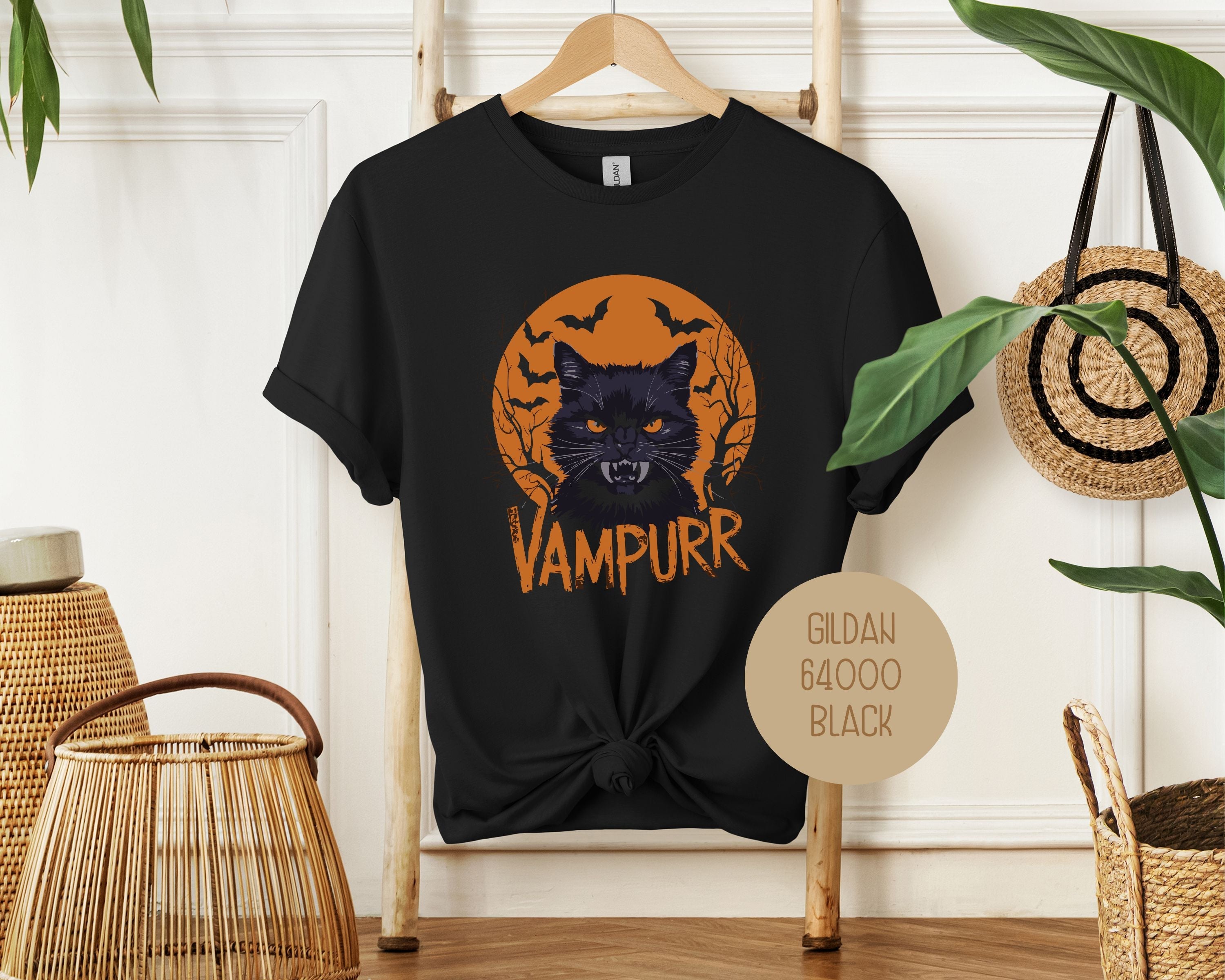 Vampurr Cat Halloween Shirt-0