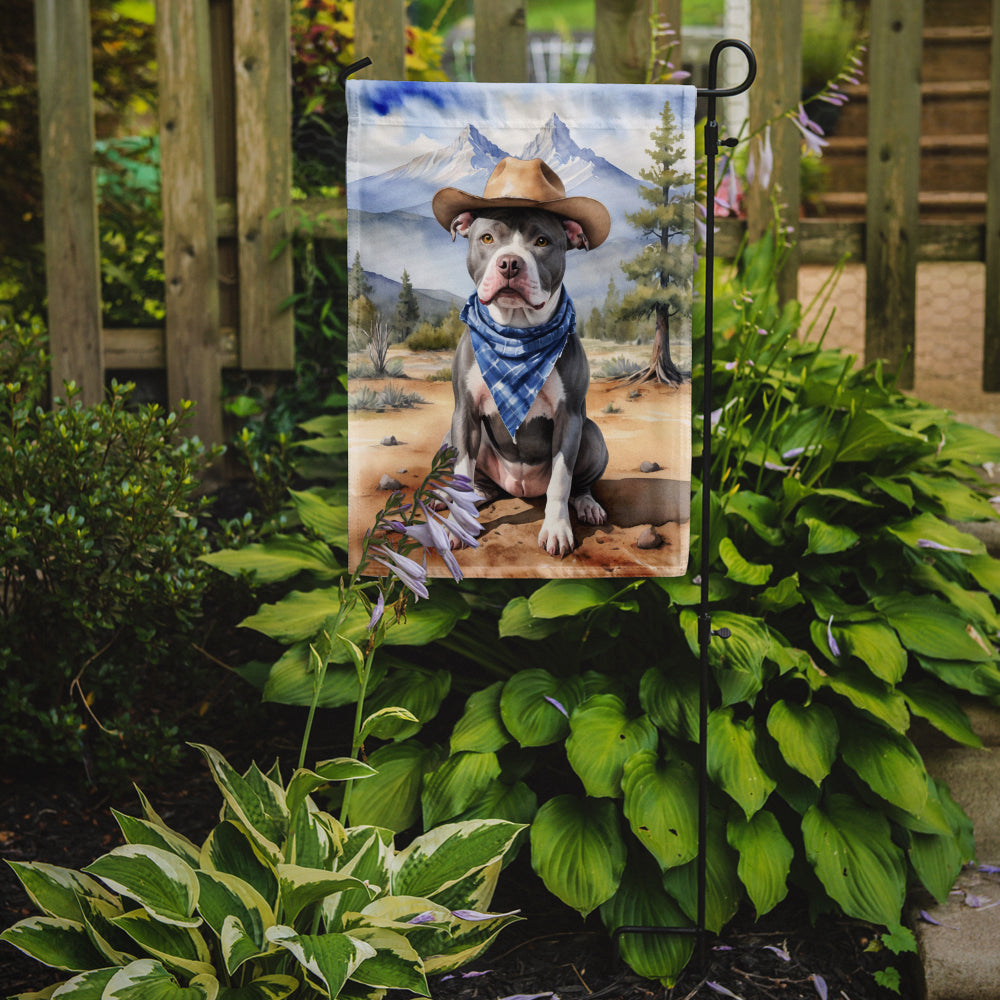 Pit Bull Terrier Cowboy Welcome Garden Flag-1