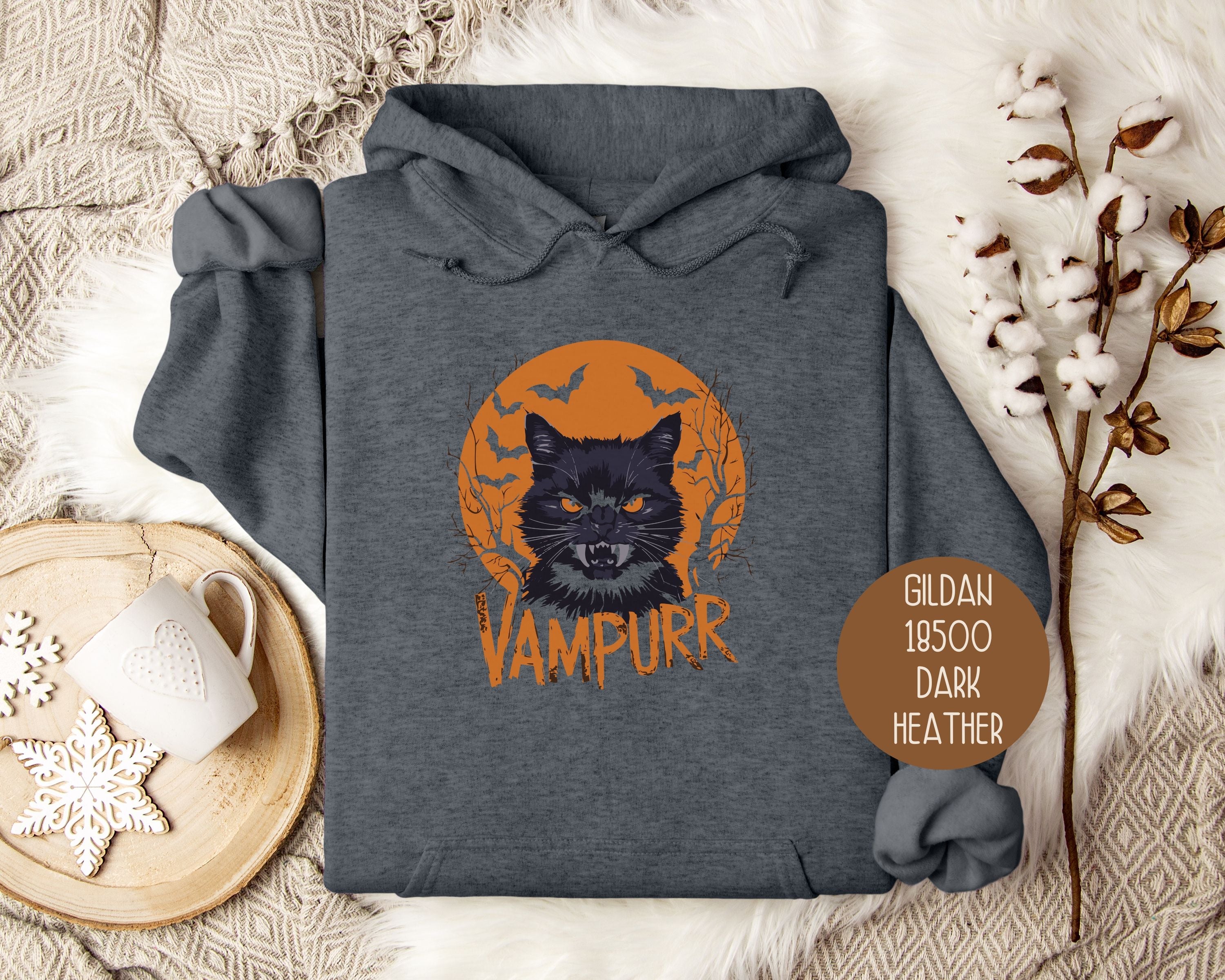 Vampurr Cat Halloween Hoodie-1