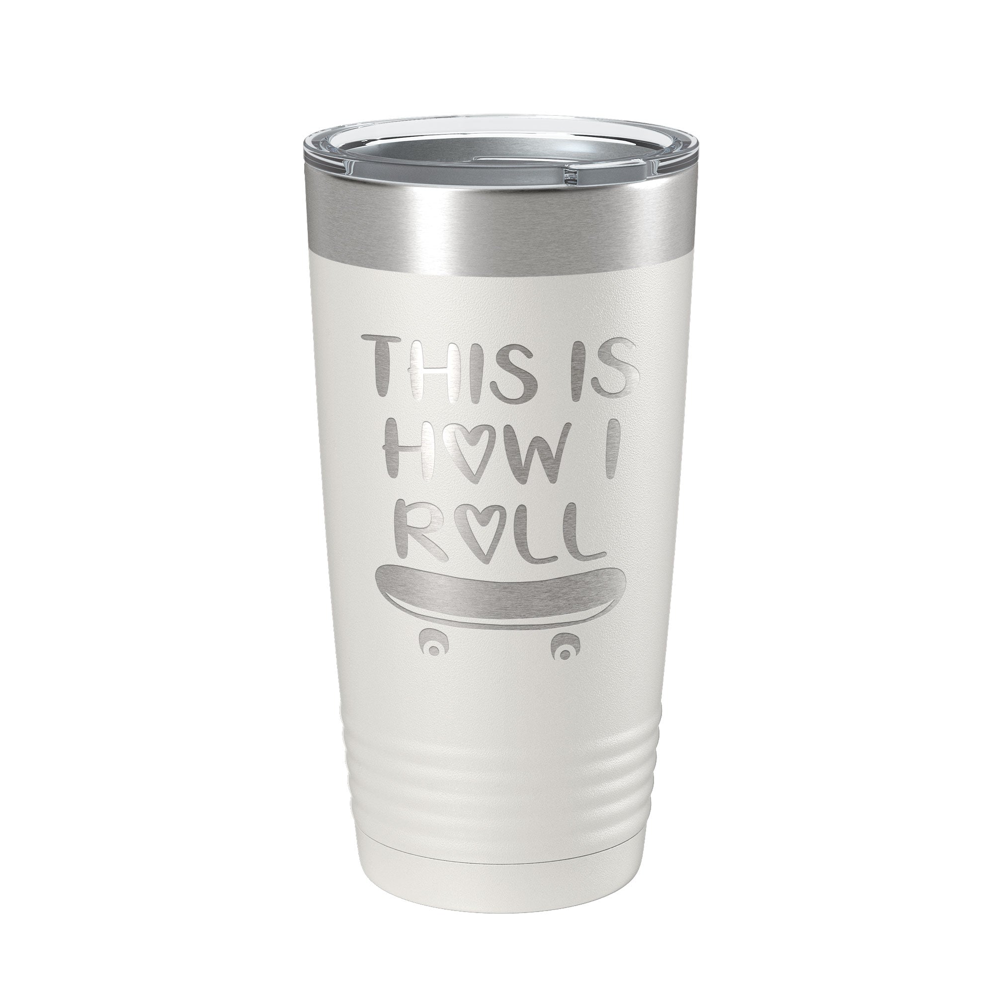 Skateboarding Tumbler This Is How I Roll Travel Mug Gift Insulated Laser Engraved Coffee Cup Skater 20 oz