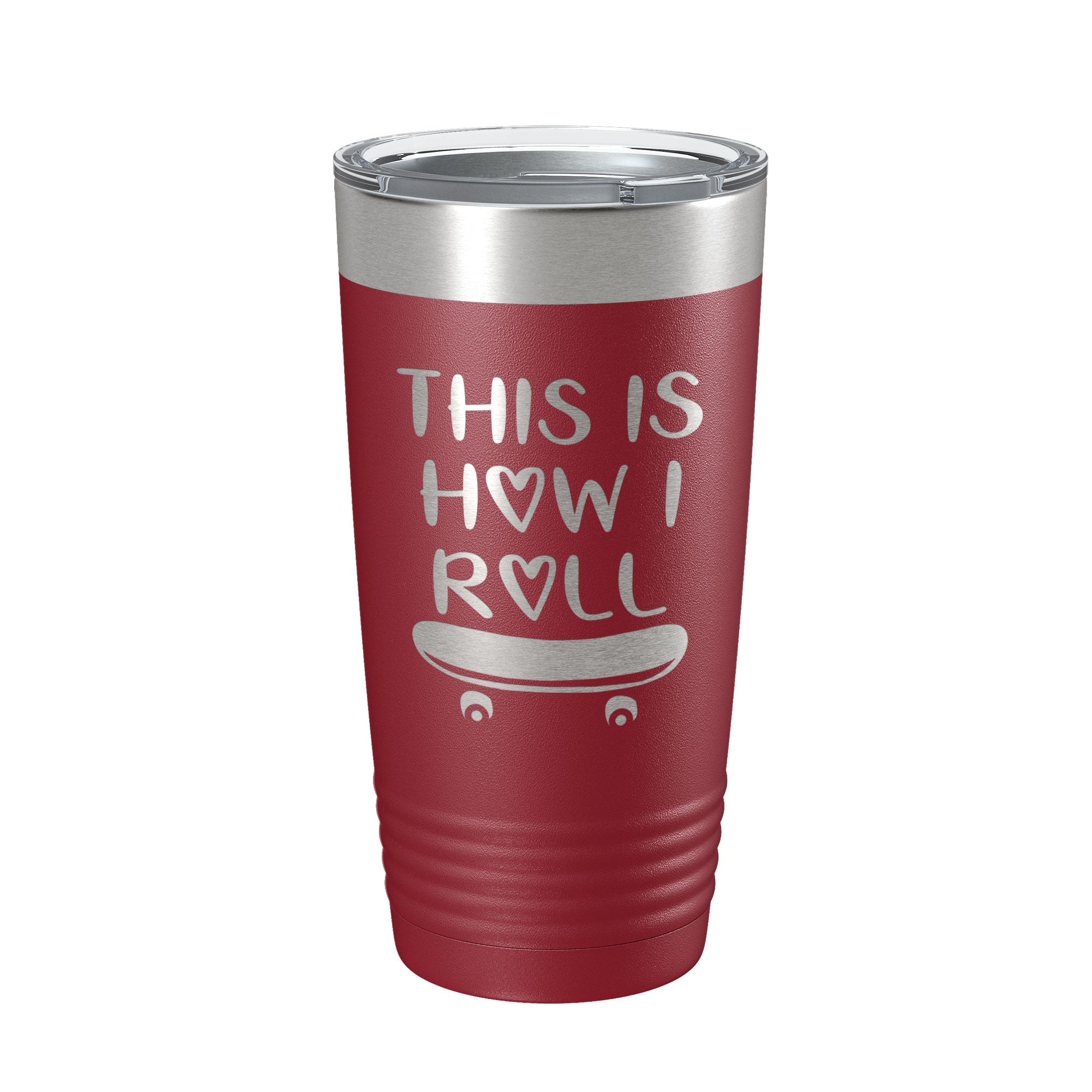 Skateboarding Tumbler This Is How I Roll Travel Mug Gift Insulated Laser Engraved Coffee Cup Skater 20 oz