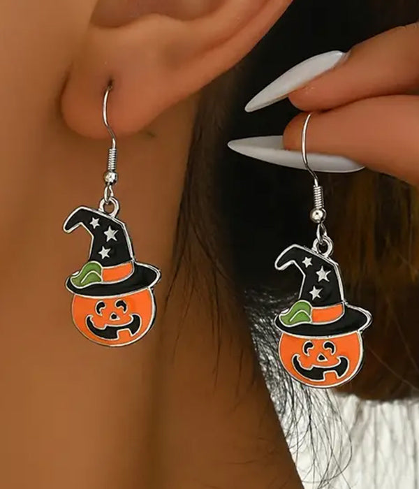 HALLOWEEN THEME PUMPKIN EARRING-0